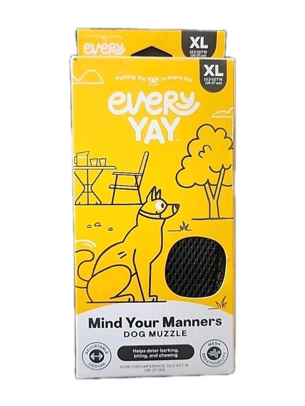 MIND YOUR MANNERS Dog Muzzle Anti Bark & Bite Adjustable And Comfy XL